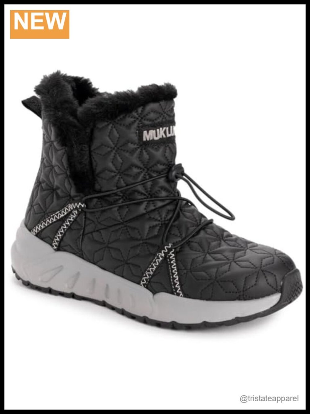Faux Fur Trim Bungee Closure Memory Foam Ankle Boots